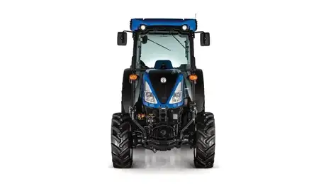 Front studio view of a New Holland T4 F/V specialty tractor